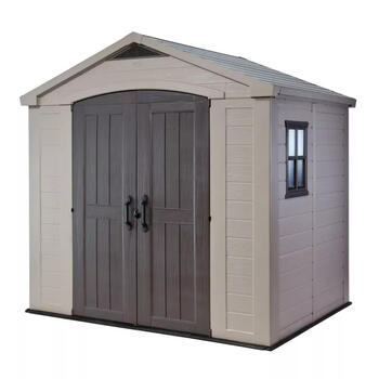 Keter Садовый сарай Factor 8x6 29197897, 256x182x243см, 128,4кг, стальной каркас, имитация дерева, окно, вентиляция (29197897)