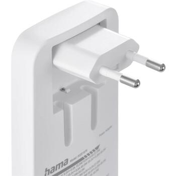 Hama Зарядное устройство 00201976, 100–240V, 65W, 3xUSB-C/USB-A, Power Delivery 3.0 (00201976)