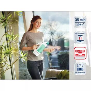 Leifheit Dry&Clean 1051016, вакуумный очиститель окон, 35мин, 100м², литий-ионный, 2 насадки, штанга 43см (1051016)