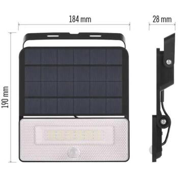 Emos SOLO проектор ZG122S, 1600 лм, 3,7 В, IP54, PIR датчик, 100°, 6 м, Li-Ion 3600 мАч, нейтральный белый (ZG122S)