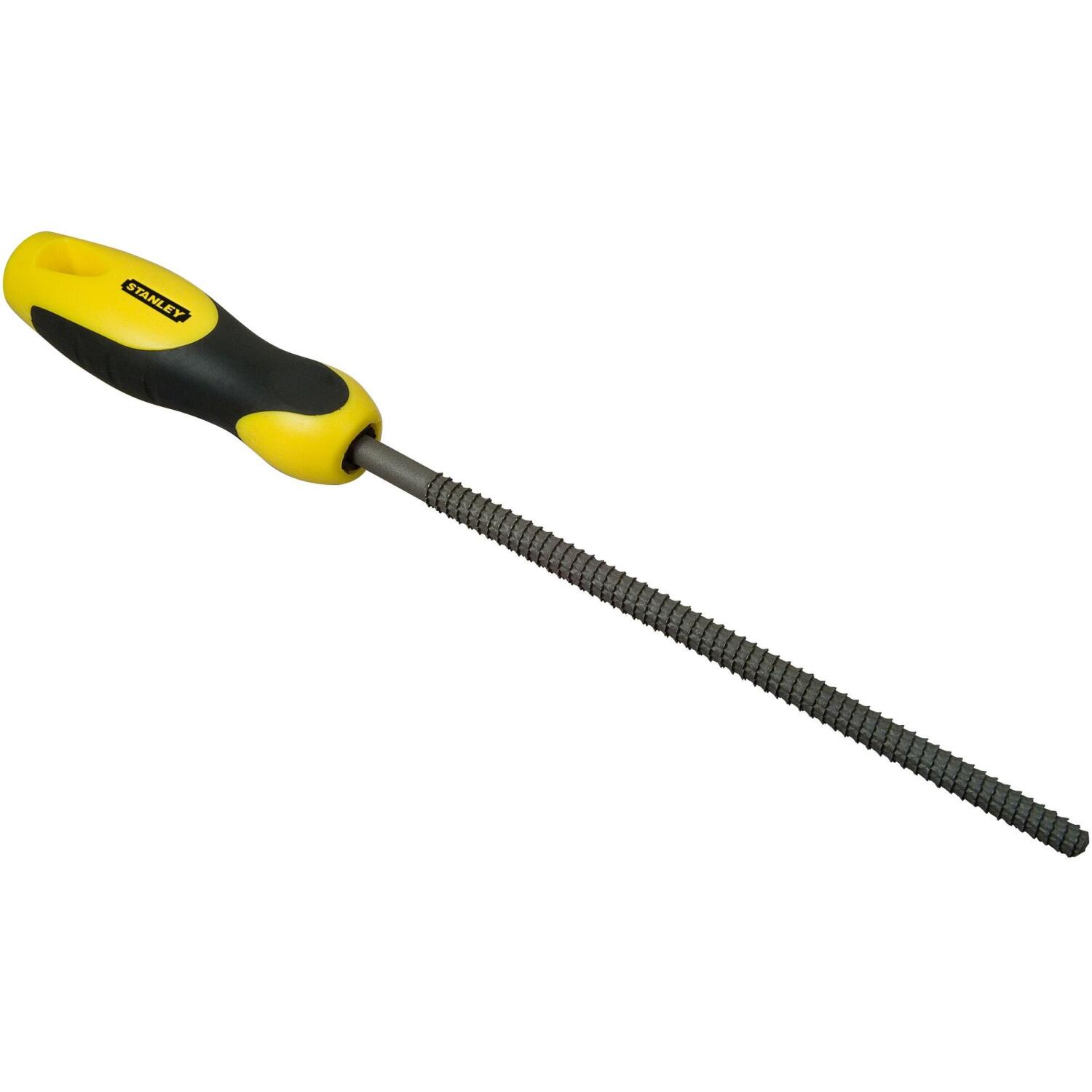 STANLEY 0-22-473, круглая рашпиль, 200мм, средняя насечка, углеродистая сталь, би-материальная рукоятка, эргономичная (0-22-473)