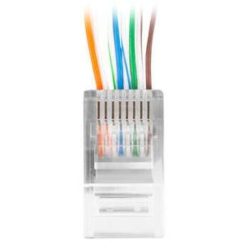 Lanberg RJ45 CAT.6 UTP разъем 8P8C PLU-6000EZ, 100 шт., проходной, UTP, RJ-45, прозрачный (PLU-6000EZ)