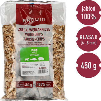 Browin Щепа для копчения 780835, 450г, 6-8мм, Яблоня, Класс 8, Без добавок (780835)
