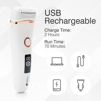 Rio SHLD-EU/1.2 Go Smooth Vet & Dry Lady Shaver, White (SHLD-EU/1.2)