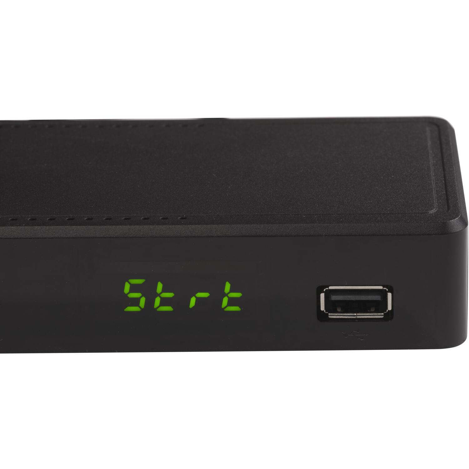Denver televizora resīveris DTB-148 110131120120, DVB-T2 H.265, HDMI, Scart, koaksiālais, RF, LAN, USB, EPG, Dolby Digital, HE-AAC (110131120120)