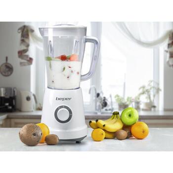 Beper Настольный блендер P102FRU500, 500 Вт, 1,5 л, 4 лезвия, 2 скорости, крышка с отверстием (P102FRU500)