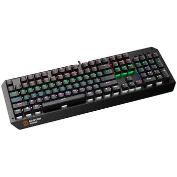Vadu mehāniskā spēļu klaviatūra 104 taustiņi RGB apgaismojums 17 hot-keys USB Hazard GK-6 Melna CND-SKB6-US CANYON (CND-SKB6-US)