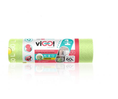 Atkritumu maisi viGO! Spring, ar citronu aromātu, LD, aizvelkami, 60l, 64x71cm, 30mk, 10gab (400-08840)