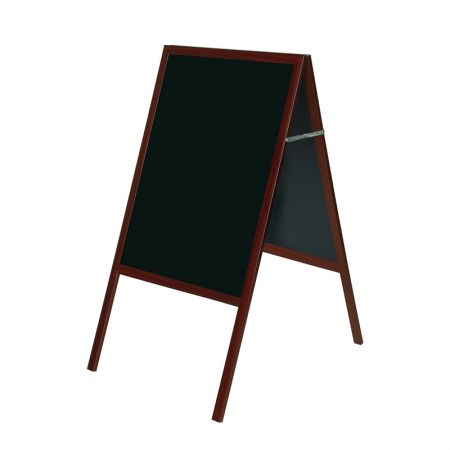 Divpusēja krīta tāfele BI-OFFICE 60x90, 120 cm augsts statīvs, ķirškoka rāmis, melna tāfele (250-06724)