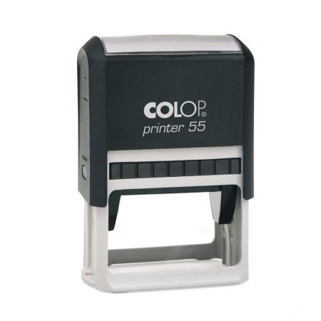 Zīmogs COLOP Printer 55, melns korpuss, zils spilventiņš (650-00101)