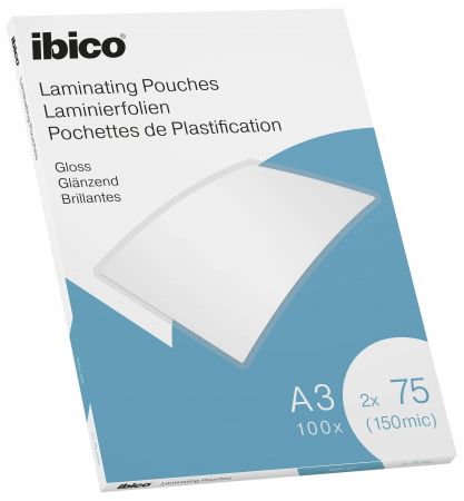 Laminēšanas kabatas Ibico, A3, 303x426 mm, 75 mik.,  100 gab/iepak. (250-07886)