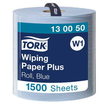 Industriālais papīrs TORK Advanced 420 W1, 2 sl., 1500 lapas rullī, 36.9 cm x 510 m, zilā krāsā (400-02843)