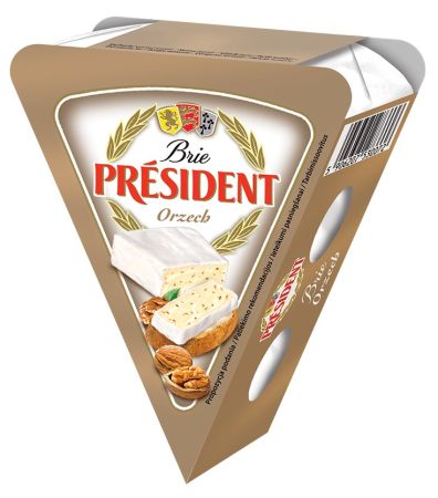 Siers Brie PRESIDENT ar valriekstu garšu, 125 g (450-10798)