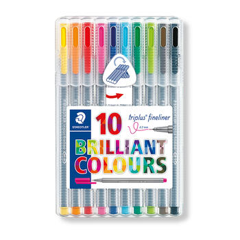 Pildspalvu komplekts STAEDTLER TRIPLUS fineliner, 0.3mm, 10 krāsas (200-03728)