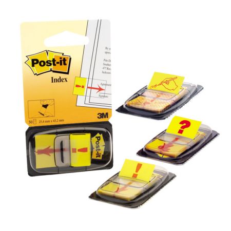 Pašlīpošie indeksi Post-it 25.4x43.2mm, 50 lapiņas ar paraksta zīmi (100-01002)