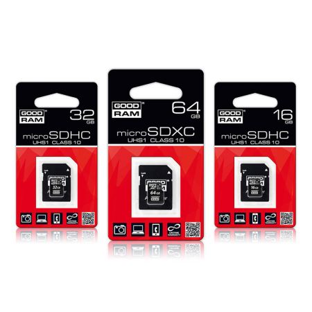 Atmiņas karte GOODRAM microSDXC 64GB class 10 UHS I + adapteris (250-04428)