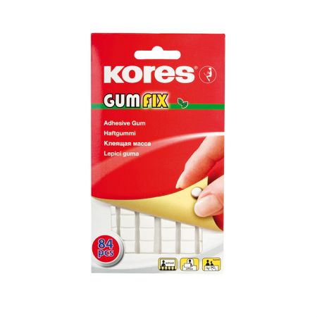 Līmējoša masa KORES Gumfix sadalīta kvadrātiņos, baltā krāsā, 84 gab., 50 g (200-12290)