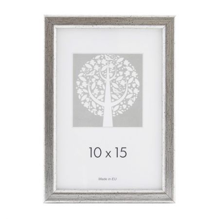 Foto rāmis, plastmasas, A6, 10 x 15 cm, vintage sudraba krāsā (200-13770)