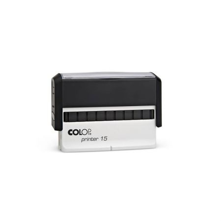 Zīmogs COLOP Printer 15, melns korpuss, zils spilventiņš (650-00138)