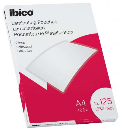 Laminēšanas kabatas Ibico A4, A4, 216x303 mm, 125 mik.,  100 gab/iepak. (250-07885)
