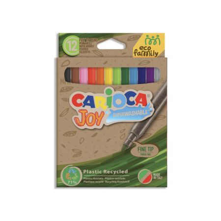 Flomasteri CARIOCA Joy EcoFamily, 12 krāsas (200-13252)