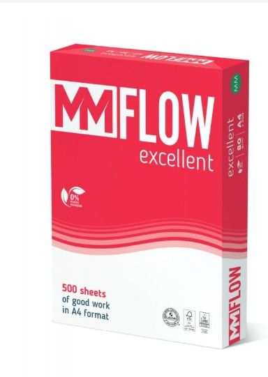 Biroja papīrs MM FLOW excellent, A4, 80 g/m2, 500 loksnes (100-10904)