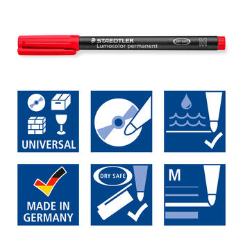 Noturīgais marķieris STAEDTLER kodoskopa plēvēm OHP 317M, 1.0mm, 6 krāsu komplekts (200-11805)