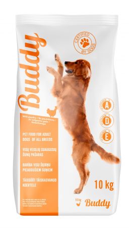 Sausā barība pieaugušiem suņiem BUDDY, ar mājputnu gaļu, 10kg (450-24991)