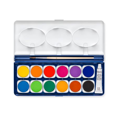 Akvareļu krāsas Staedtler Noris Club 12 krāsu komplekts (200-06254)