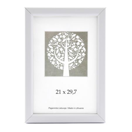 Foto rāmis, plastmasas, A4, 21x29,7 cm, baltā krāsā (200-11371)