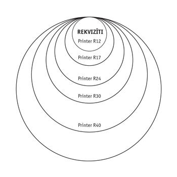 Zīmogs COLOP Printer R40, melns korpuss, zils spilventiņš (650-00085)