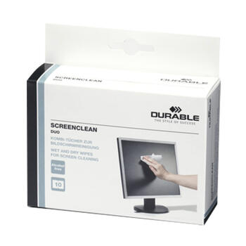 Salvetes monitoru tīrīšanai DURABLE Screenclean Duo, 10 gab./iepak. (250-00707)