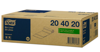 Atkritumu maisiņi TORK B2 tvertnei, 20L, 100 gab., baltā krāsā (400-01918)