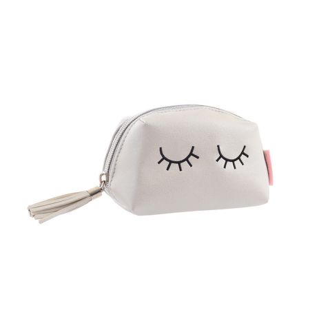 Kosmētikas soma YES Weekend YW-33 Sleeping eyes, 9,5 x 16 x 8 cm, pērļu krāsā (550-04645)