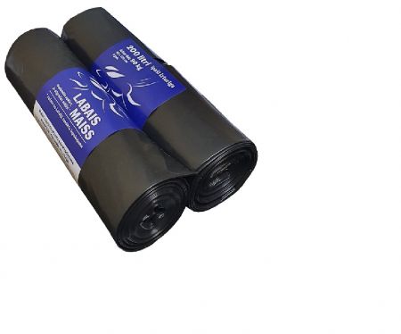 Atkritumu maisi LABAIS MAISS LDPE, 200l, melni, 82x120cm, īpaši izturīgs, 60mk, 5gab (400-11918)