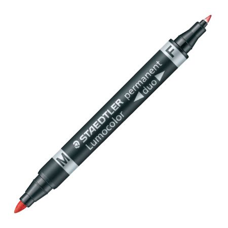 Noturīgais marķieris STAEDTLER LUMOCOLOR DUO, dubults sarkans (200-01423)