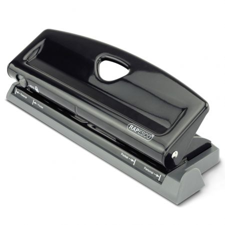 Regulējams caurumu perforators RAPESCO, 6 caurumi, 9 loksnes, melns (200-15340)