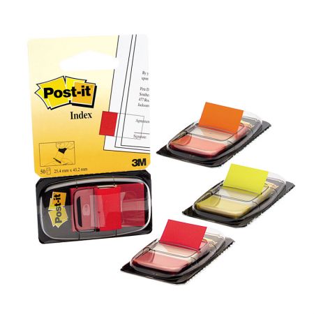 Pašlīpošie indeksi Post-it 25.4x43.2mm, 50 lapiņas dzeltenā krāsā (100-00985)