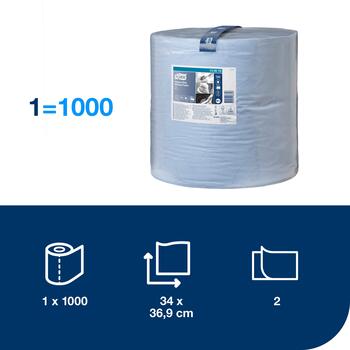Industriālais papīrs TORK Advanced 430 W1, 2.sl., 1000 lapas rullī, 36.9 cm x 340 m, zilā krāsā (400-01633)