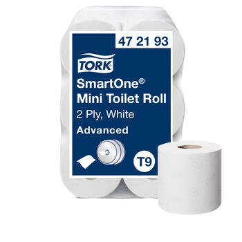 Tualetes papīrs TORK Advanced SmartOne Mini, 2 sl., 620 lapiņas rullī, 13.4x18 cm, 111 m, baltā krāsā (400-03710)
