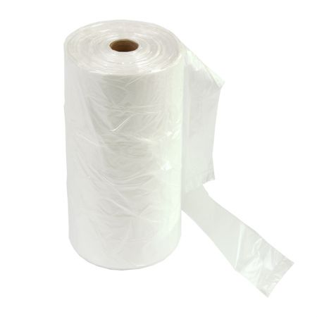 Maisiņš ar rokturi HDPE, 500 gab./rullī, 9 mkr, 21 + 11 x 45 cm, caurspīdīgs (400-02788)
