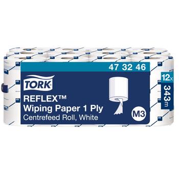 Papīra dvieļi TORK Advanced Reflex Mini M3, 1.sl., 343 lapiņas rullī, 19.8 x 35 cm, 120 m/rullī, baltā krāsā (400-03707)