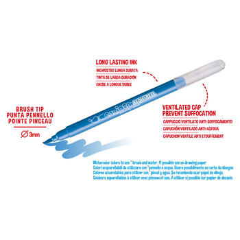 Flomasteri-otas CARIOCA Junior Brush, 12 krāsas (200-00939)