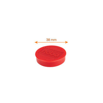 Magnētiskās tāfeles magnēti Nobo 10 paciņās 38mm sarkani 1.5kg (250-08566)
