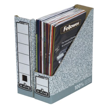 Arhīva bokss FELLOWES ar izmēru 78x311x258mm, pelēkbalta (200-03458)