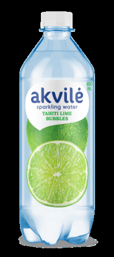 Aromatizēts dzeramais ūdens AKVILE ar laima aromātu, gāzēts, 0,6l (DEP) (450-27358)
