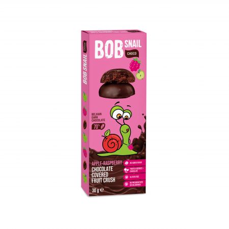 Ābolu-aveņu konfektes tumšajā šokolādē BOB SNAIL, 30g (450-27785)