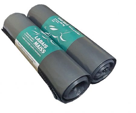 Atkritumu maisi LABAIS MAISS LDPE, 150l, melni, 80x110cm, īpaši izturīgs, 60mk, 5gab (400-11916)