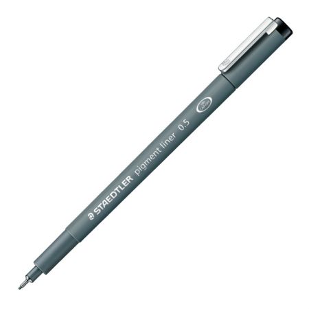 Pildspalva rasēšanai STAEDTLER PIGMENT LINER 0.5 mm melna (200-00621)