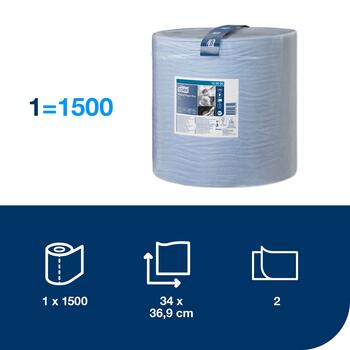 Industriālais papīrs TORK Advanced 420 W1, 2 sl., 1500 lapas rullī, 36.9 cm x 510 m, zilā krāsā (400-02843)